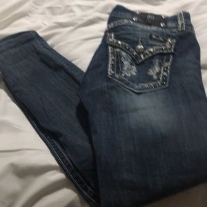 Miss me skinny jeans sz 28 bling